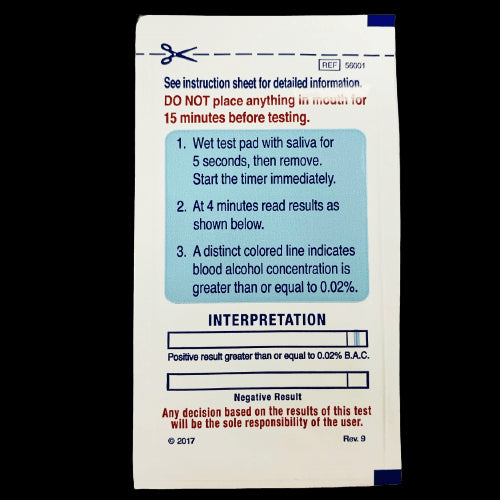 AlcoScreen 02 CLIA Waved Saliva Alcohol Test Strip - (1 Test Strip) 56001 - 9102 Alcohol,Saliva Test Chematics